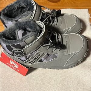 Gray Kids Snow Boots